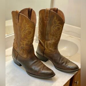 Justin Men’s Apache leather cowboy boots Size 13D, Vintage Justin boots.